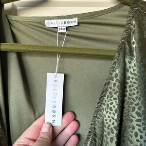 Savannah Print Kimono Maxi XXXL olive